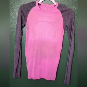 Lululemon Athletica Pink and Gray Long Sleeve Top